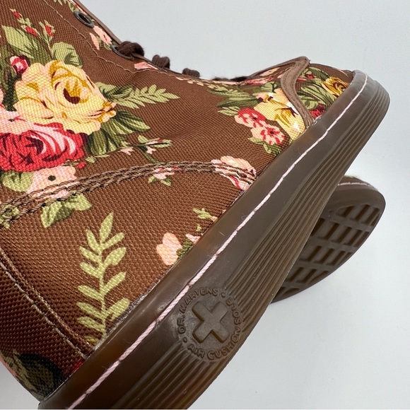 DR. MARTENS 8 Shoreditch Floral Rose Canvas Victorian Boots Low Profile - Picture 5 of 10